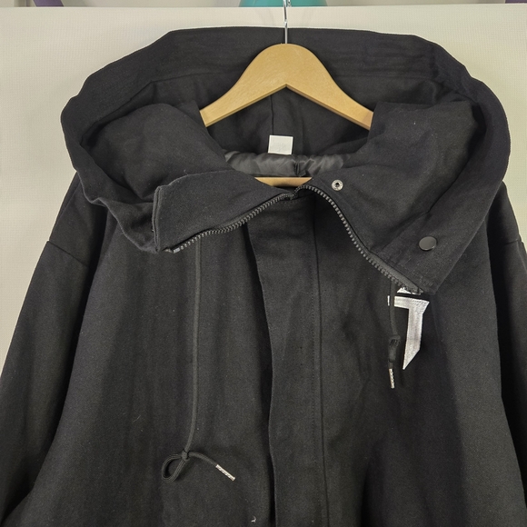 NIEPCE Inc Size 3XL Men's Black 100% Cotton Hooded Jacket With Side Pockets - Picture 5 of 15